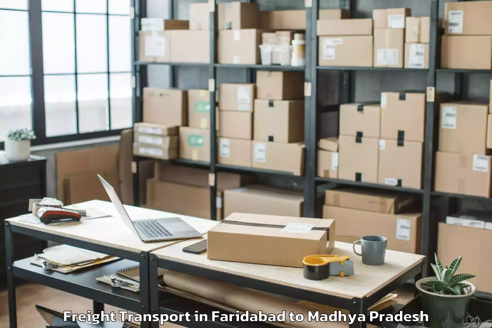 Book Faridabad to Nasrullahganj Freight Transport Online